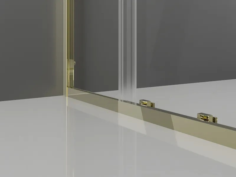 Mexen Exo-S Duo cabina doccia quadrata scorrevole 100 x 100 cm, trasparente, dorata - 8111-100-100-50-00