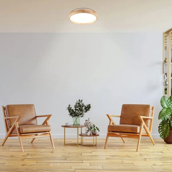 Plafoniera da bagno LED/12W/230V Ø 27 cm IP44 rovere