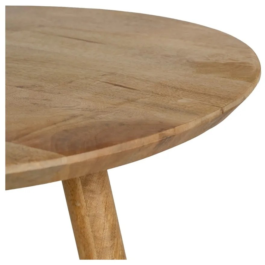 Tavolino da salotto rotondo di colore naturale in mango massiccio ø 60 cm Mao – Ixia