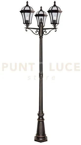 Capri outdoor post - metallo e vetro marrone rustico