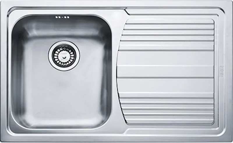 Lavello integrato 1 vasca in inox argento FRANKE Logica Line L 50 x L 79 cm, sgocciolatoio a destra