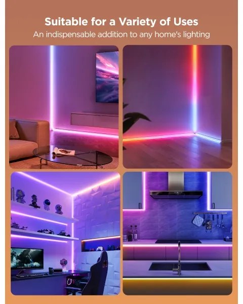 Govee - Neon MATTER LED binario d'angolo 5m RGBIC Wi-Fi