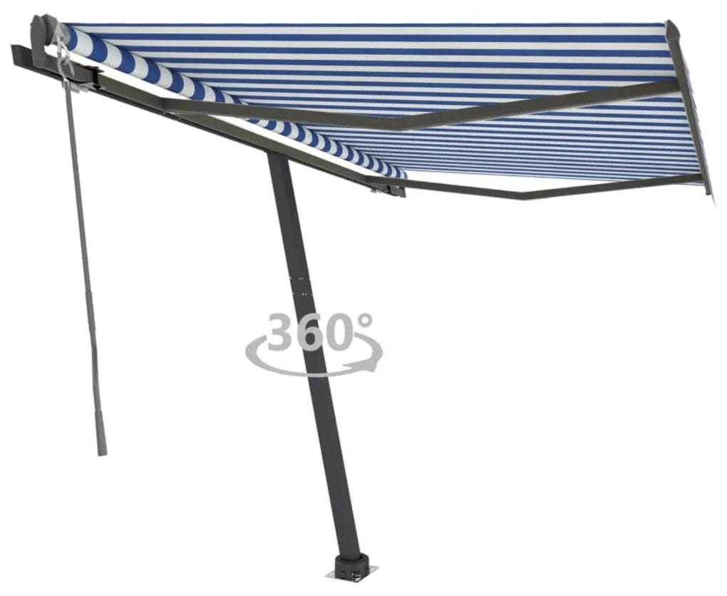 Tenda da Sole Automatica Autoportante 350x250 cm Blu e Bianca