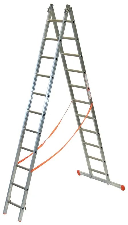 Scala a sfilo Genia 2 rampe in alluminio 2 x 11 gradini portata massima 150 kg EN 131 per lavori fino a 6.8 m