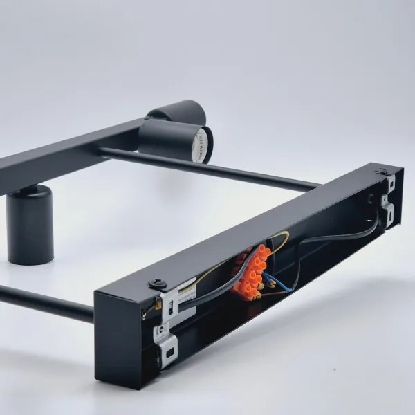 Lampadario a sospensione con supporto rigido ASTRID 6xE27/60W/230V nero