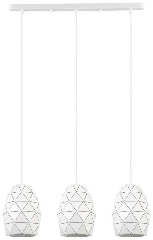 ITALUX MDM-3480/3 W - Lampadario a sospensione con filo HARLEY 3xE27/40W/230V bianco