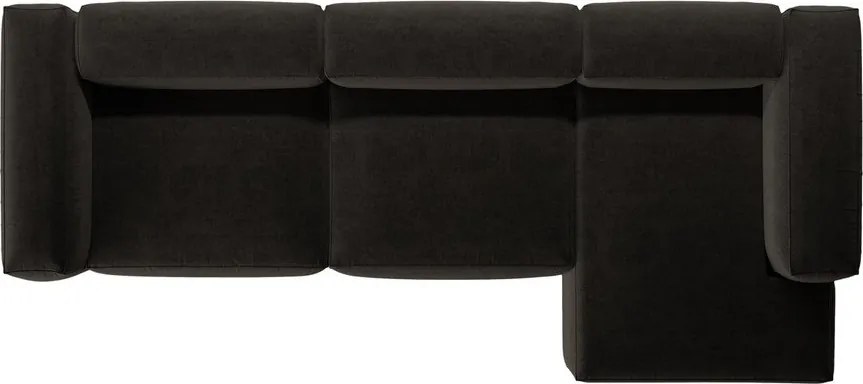 Divano angolare nero (con penisola a destra/con chaise lounge) Bergamo – Cosmopolitan Design