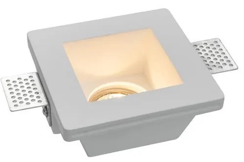 Portafaretto GU10 o MR16 Quadrato in Gesso Pitturabile Ø120x120 mm