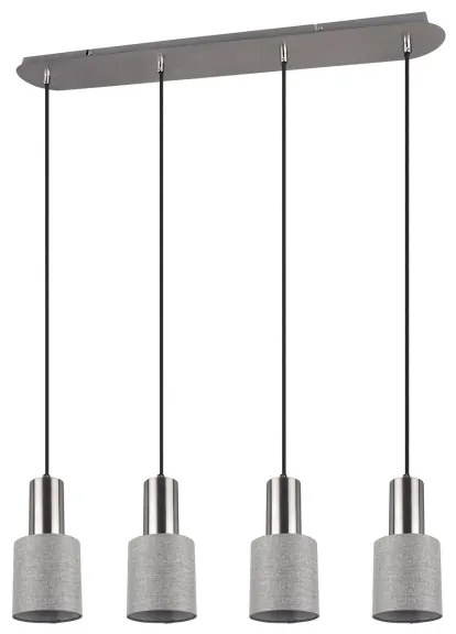 Trio - Lampadario su corda WAILER 4xGU10/5W/230V grigio