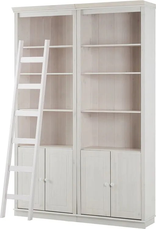 Libreria in legno di pino bianco 148x223 cm Anita - Støraa