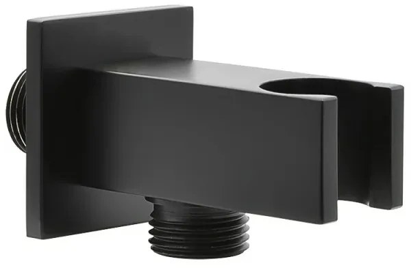 Set doccia nero opaco completo di soffione quadrato 25x25 cm, kit doccetta e miscelatore