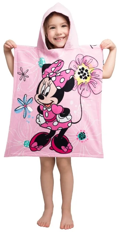 Accappatoio per bambini in spugna rosa Minnie - Jerry Fabrics