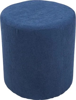 Pouf Tondo Dante D 40 cm in Tessuto Antimacchia Blu