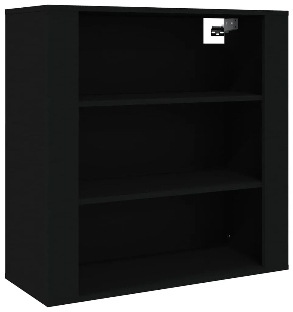 Mobile a Parete Nero 80x33x80 cm in Legno Multistrato