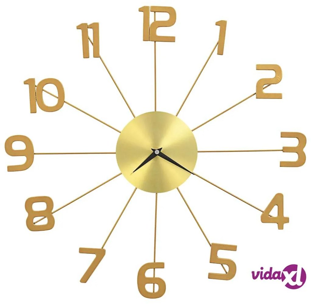 vidaXL Orologio da Parete in Metallo 50 cm Dorato