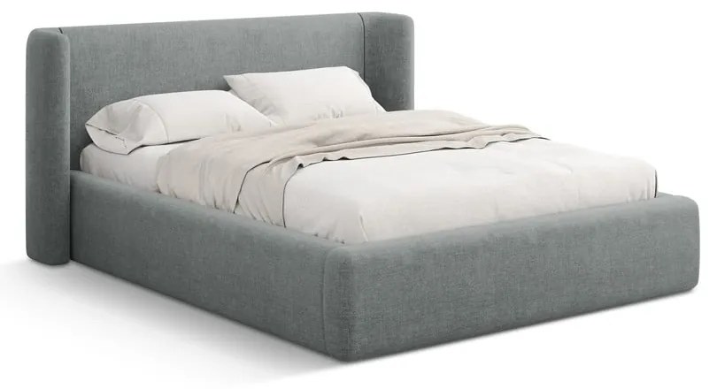 Letto matrimoniale imbottito grigio scuro con contenitore con rete inclusa 180x200 cm Jason – Windsor &amp; Co Sofas