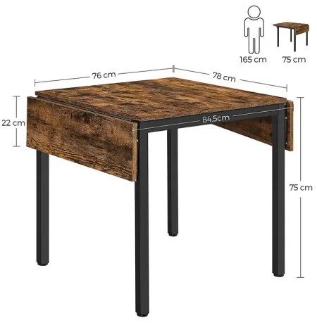 Tavolo da pranzo allungabile ELDUR marrone/nero