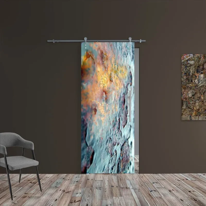 Porta scorrevole Ossido in inox multicolore, L 88 x H 215 cm, con binario Lux Sinistra