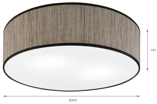 Plafoniera SIRJA 2xE27/15W/230V Ø 45 cm marrone