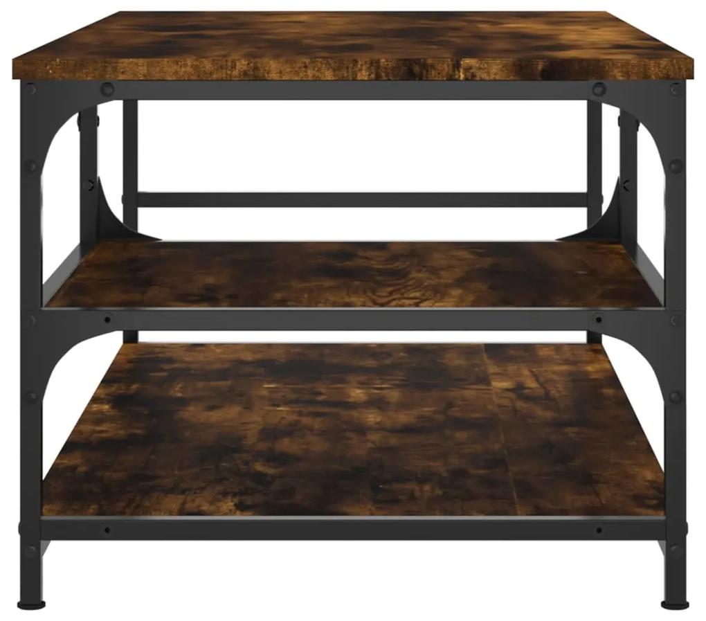 Tavolino da salotto rovere fumo 90x49x40 cm legno multistrato
