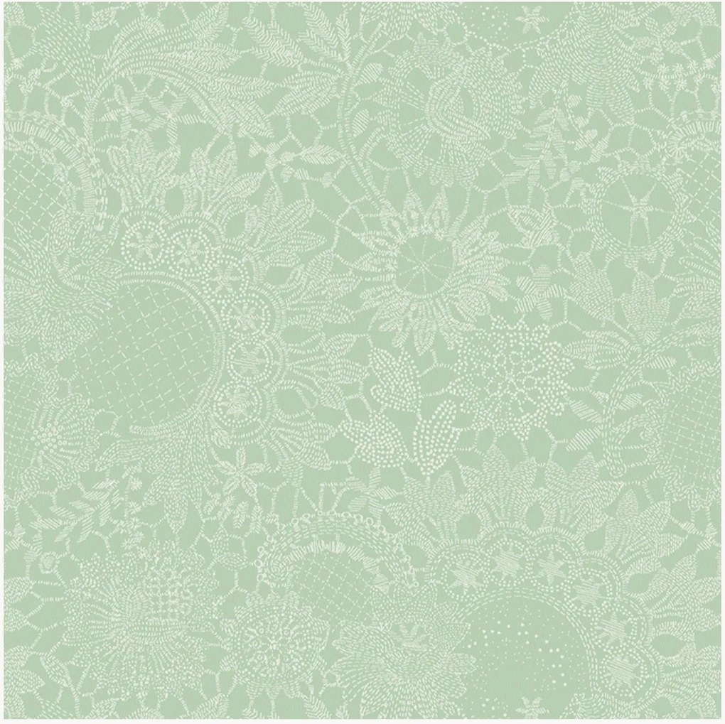 Set di 4 tovaglioli jacquard Mille Guipures Jade