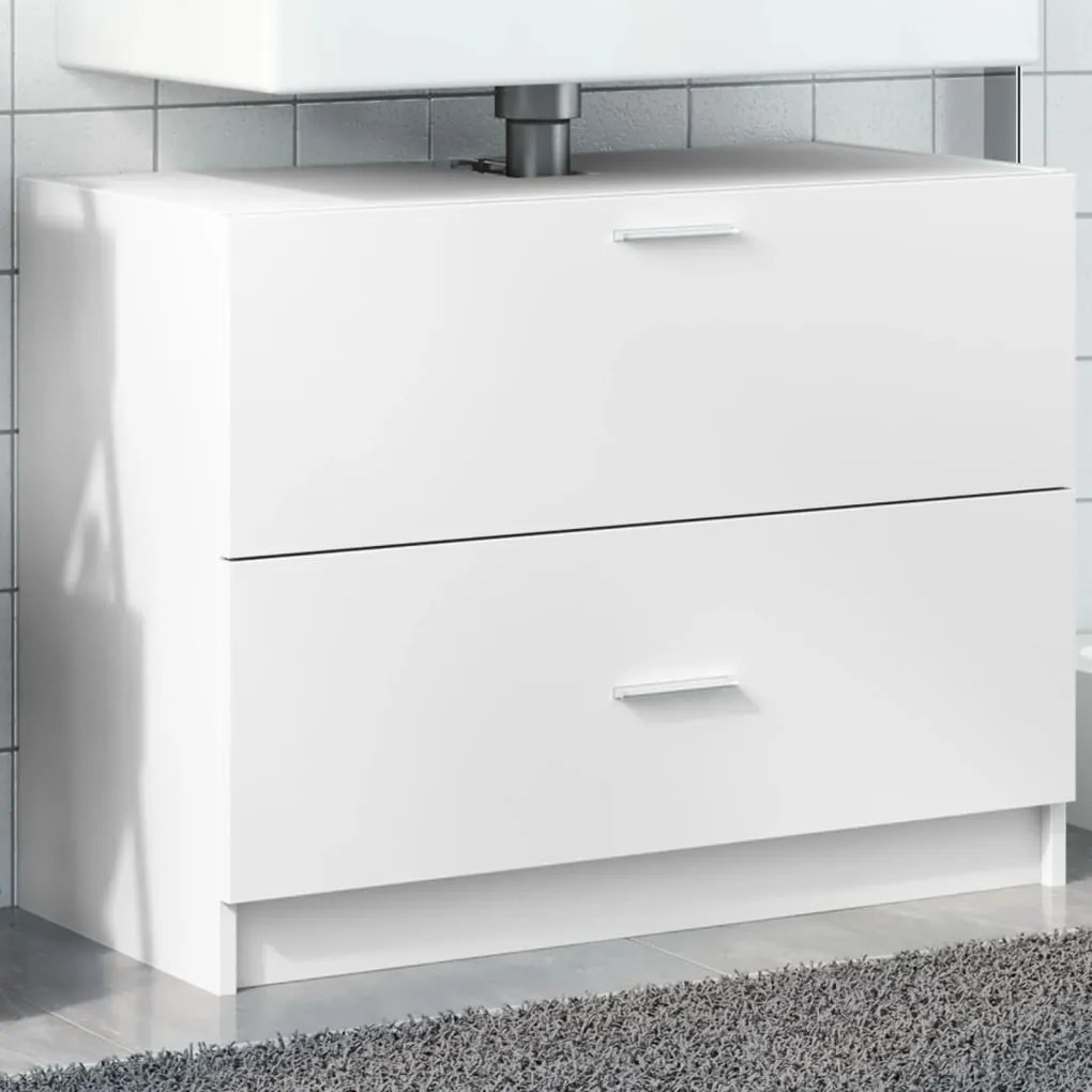 Mobile Lavabo Bianco 78x37x59 Cm İn Truciolare /