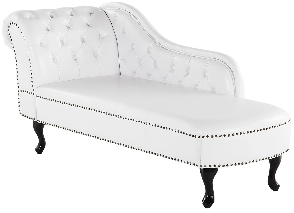 Chaise longue vintage sinistra in pelle sintetica bianca NIMES Beliani