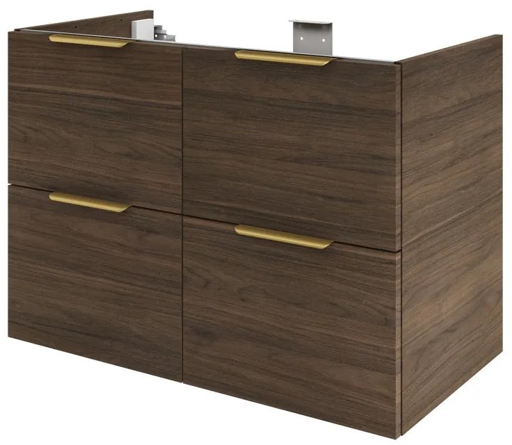 Mobile da bagno sotto lavabo SENSEA Neo lucido L 90 x H 64 x P 48 cm 4 cassetti, lavabo non incluso