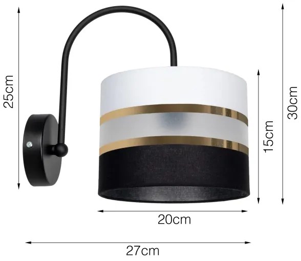 Applique CORAL 1xE27/60W/230V nero