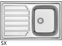 Lavello incasso acciaio inox mod. LS04 cm 80x50 con gocciolatoio sx