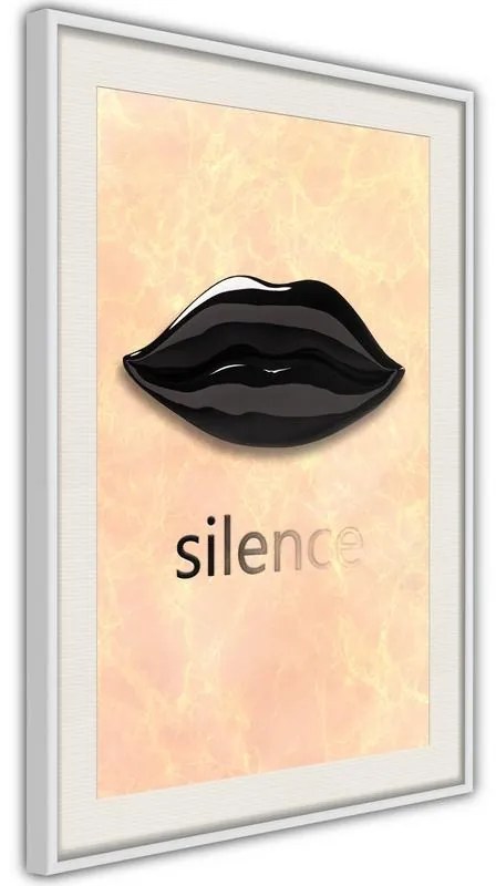 Poster  Silent Lips  Cornice Quadri Cornice d'oro con passe-partout, Larghezza x Altezza Home decor 20x30