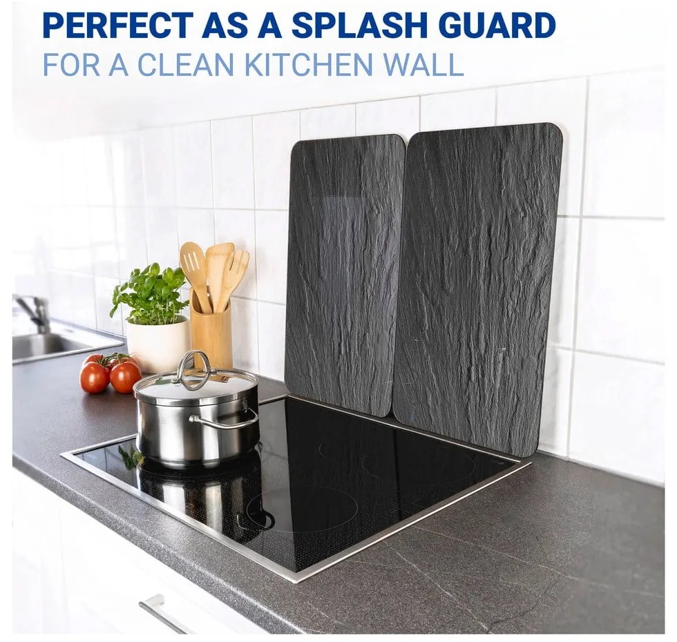 Set di 2 cappe da cucina in vetro con, 52 x 30 cm Slate - Wenko