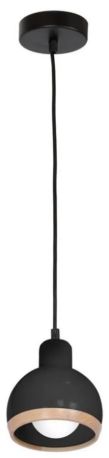 Lampadario su filo OVAL 1xE27/60W/230V nero