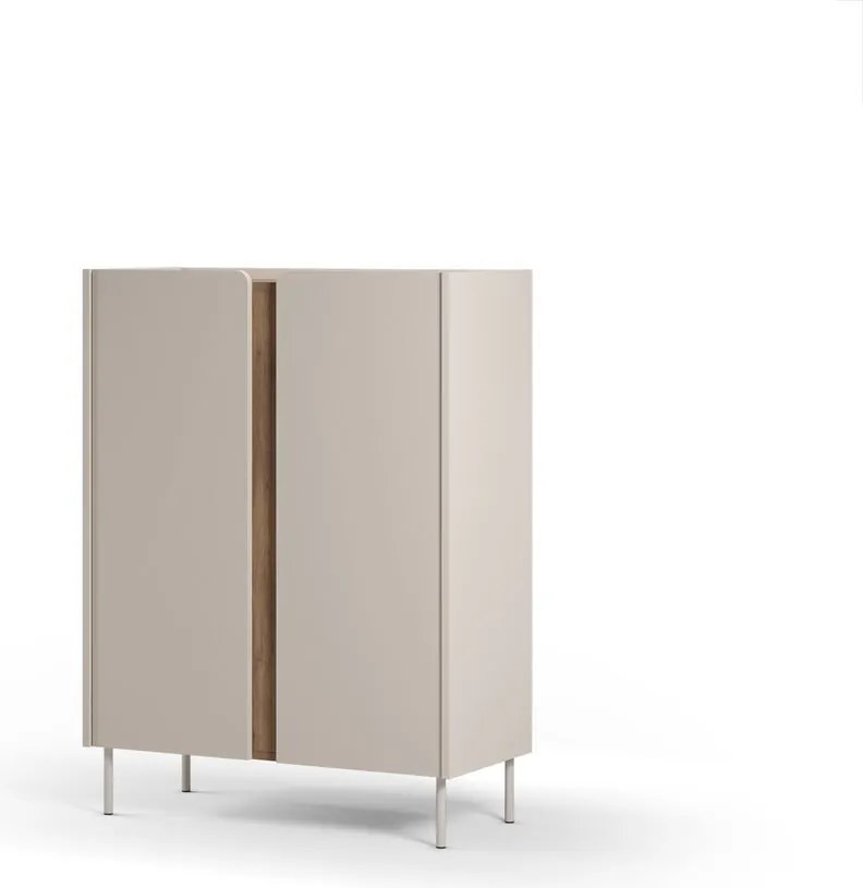 Mobile effetto rovere in colore crema-naturale 90x120x40 cm Lucile - Marckeric