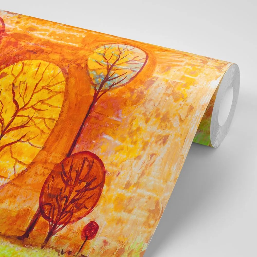 Carta da parati – Alberi in colori autunnali