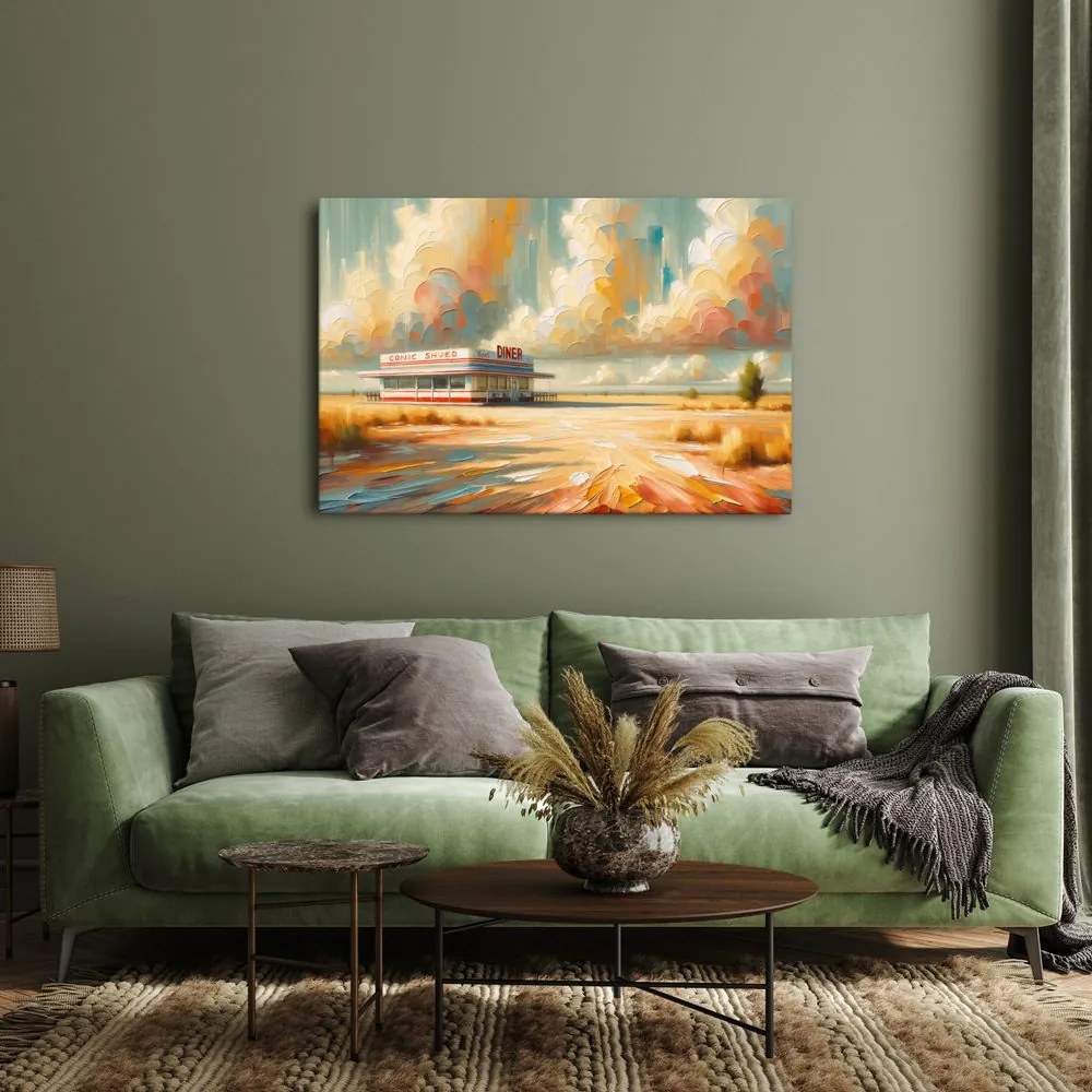 Quadro su tela – Diner solitario sotto il cielo