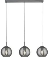 Lampadario Contemporaneo Palle Acciaio Cromo Fum 3 Luci E14