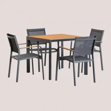 Set da tavolo quadrato Supreme (90x90 cm) e 4 sedie da giardino - Sklum