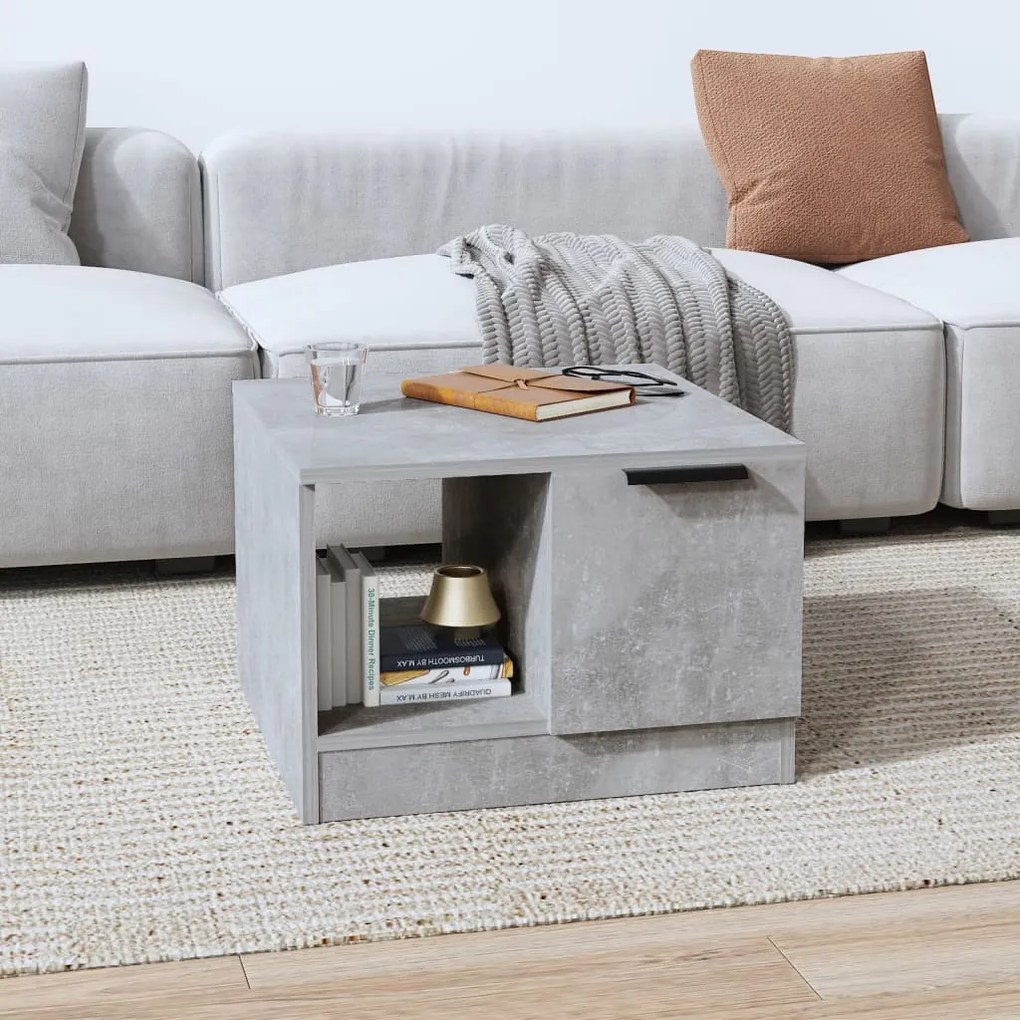 Tavolino Salotto Grigio Cemento 50x50x36 Cm Legno Multistrato /