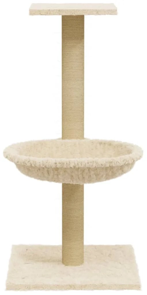 Albero per gatti con palo tiragraffi in sisal crema 74 cm