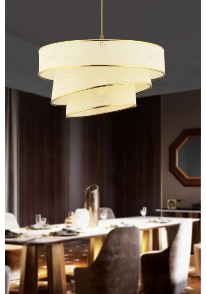 Lampadario a sospensione COUPER 1xE27/60W/230V bianco/oro