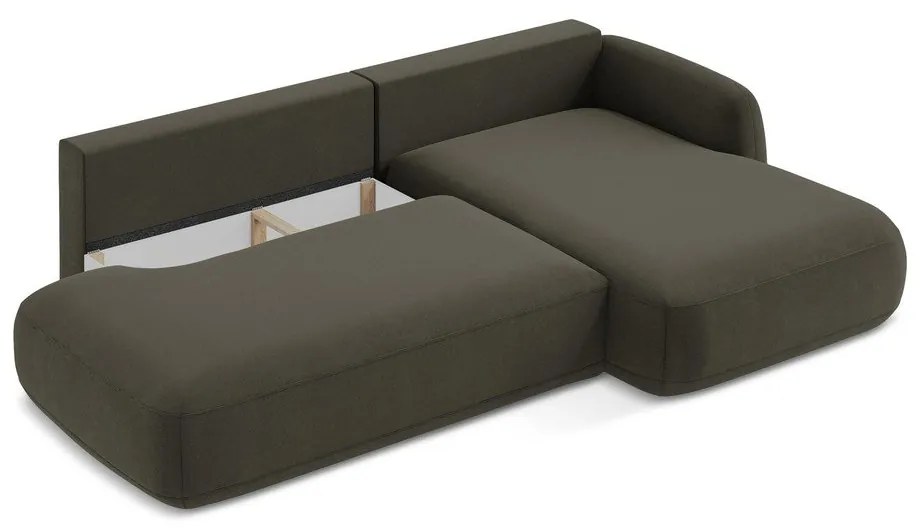 Divano angolare marrone allungabile (con penisola a destra/con chaise lounge) Hale – Makamii