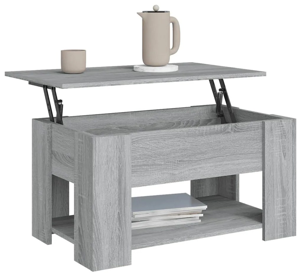 Tavolino da salotto grigio sonoma 79x49x41 cm legno multistrato