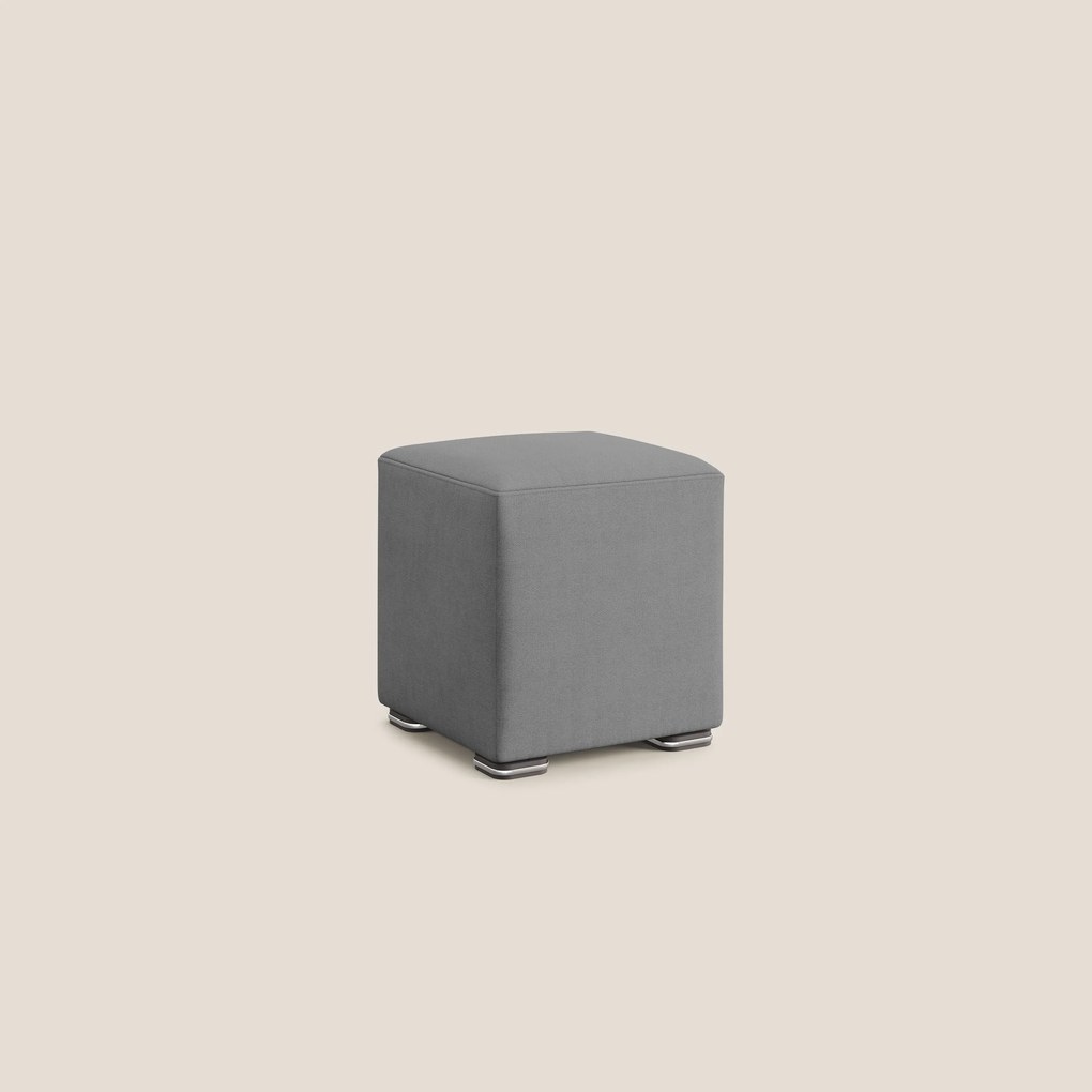Cube pouf in tessuto morbido impermeabile T02 grigio