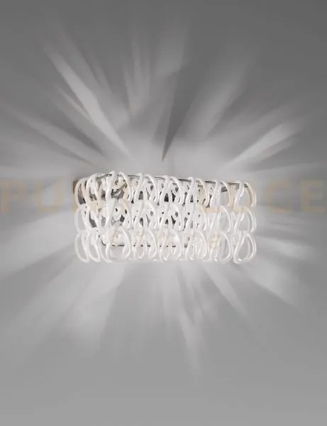 Giogali applique a parete 2 bianco e cromo lucido 2 luci attacco e2...