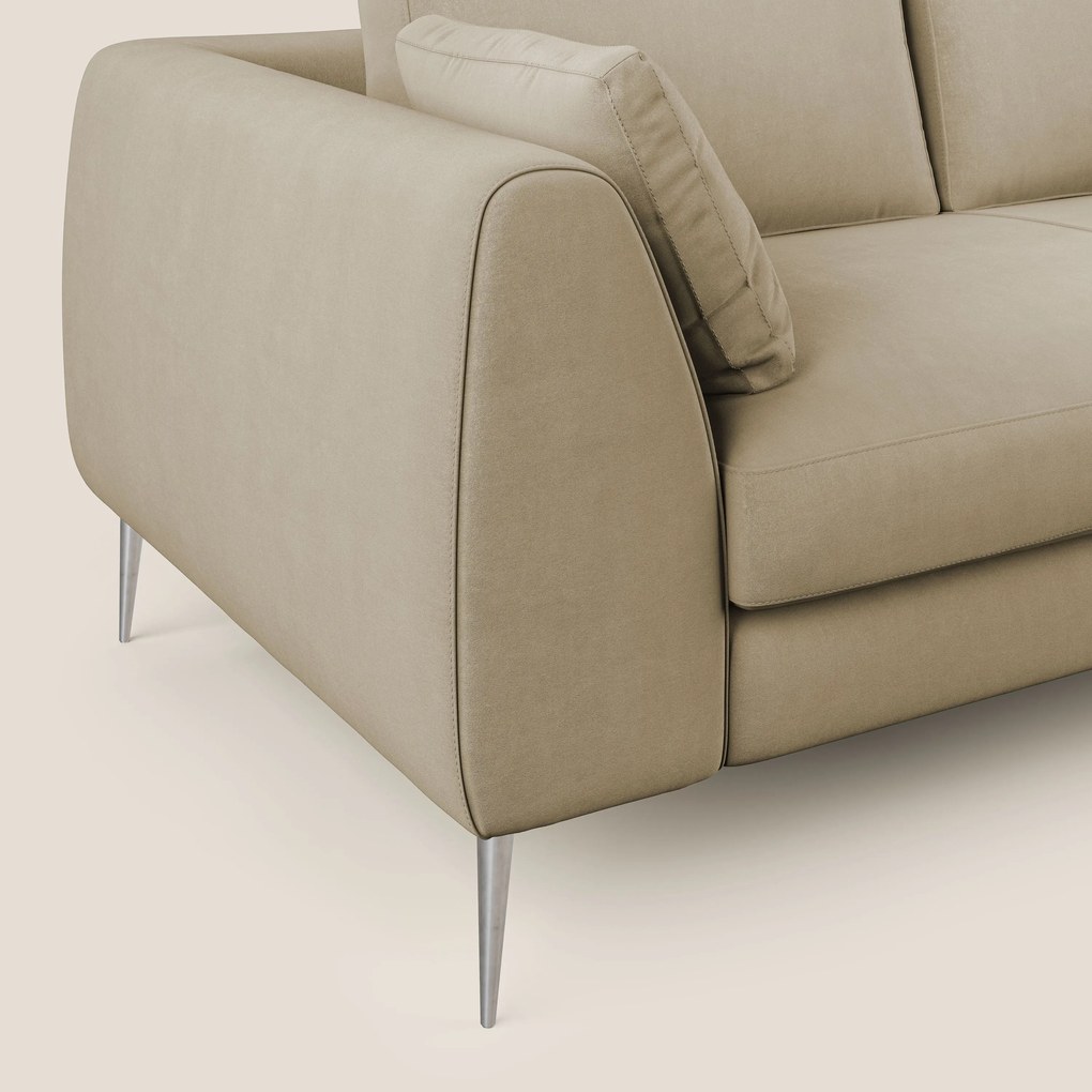 Plano divano moderno in microfibra tecnica smacchiabile T11 beige