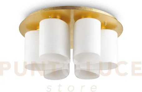 Daisy lampada da soffitto in metallo e vetro rigato 60cm 6 luci att...