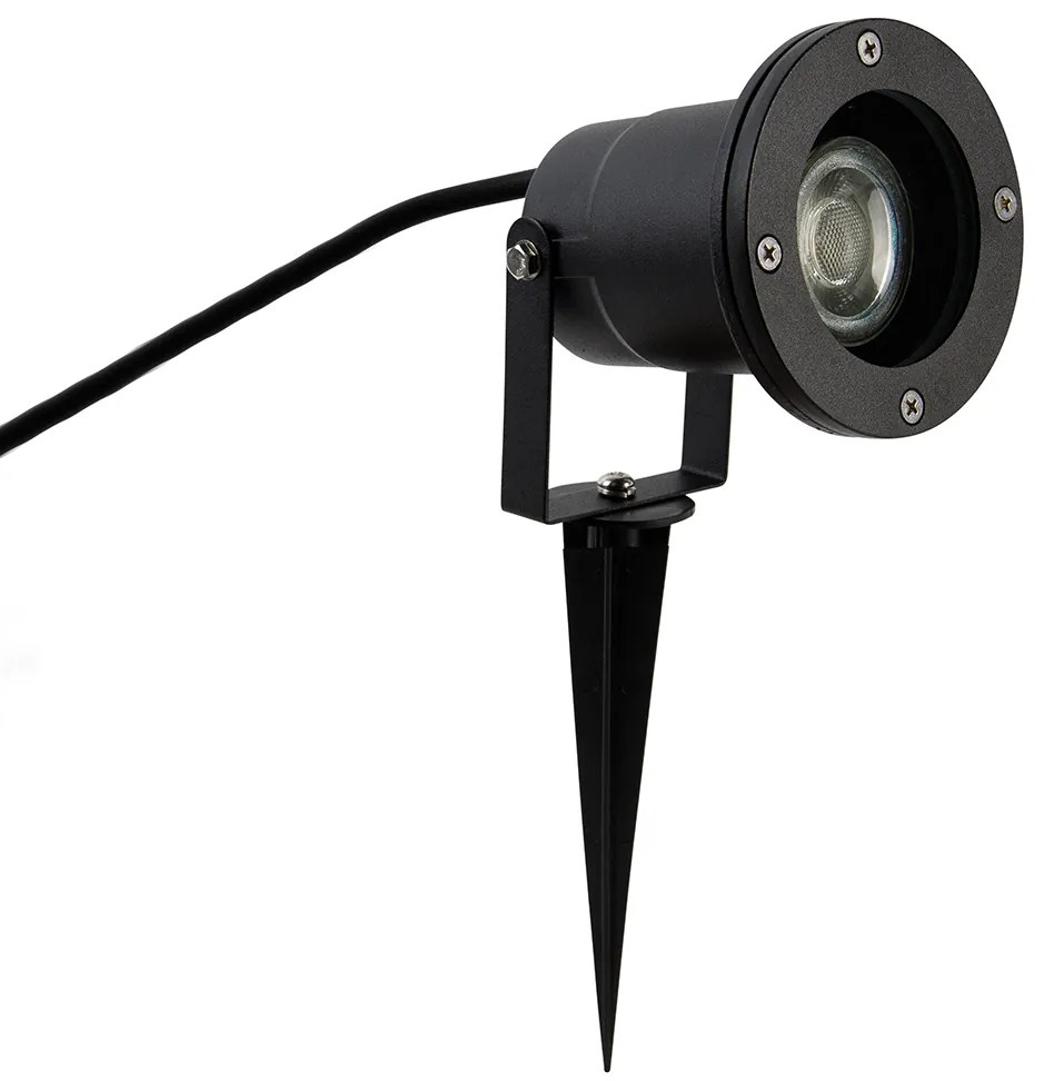 Faretto da esterno smart nero moderno con cavo e spina 200cm incl. WiFi GU10 IP65 - Basic