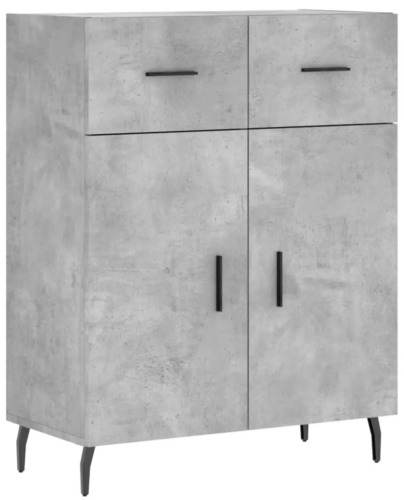 Credenza Grigio Cemento 69,5x34x180 cm in Legno Multistrato