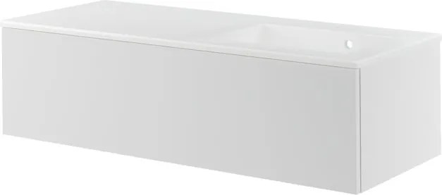 Mobile da bagno sospeso sotto lavabo L 120 x H 64 x P 48 cm bianco laccato opaco, 2 cassetti Apertura push-pull SENSEA Neo, Maniglie acquistabili separatamente